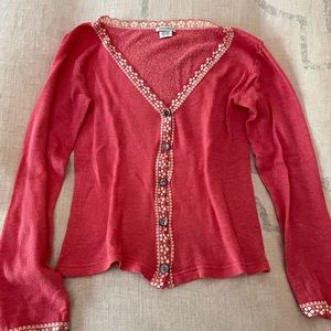 Cute cardigan with lace trim